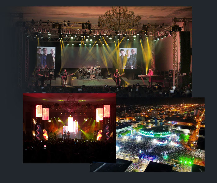 Alguns shows sonorizados pela MaxSom. Fornecedora de som e luz para eventos